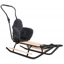 Polskie mocne sanki oparcie pchacz podnóżki+cieplutki materacyk